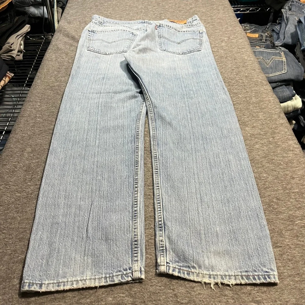 Vintage Levis 505 Mens 38x32 Light Wash Blue Denim Jeans 90s Paper Tag Regular